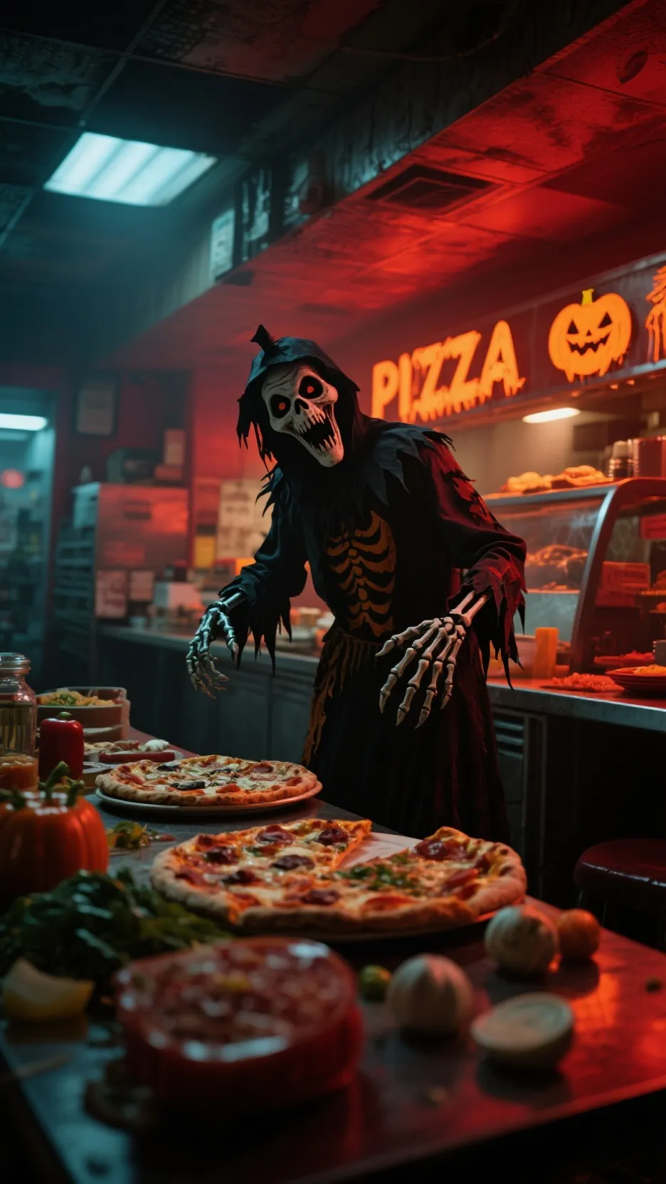 ai character: Halloween background