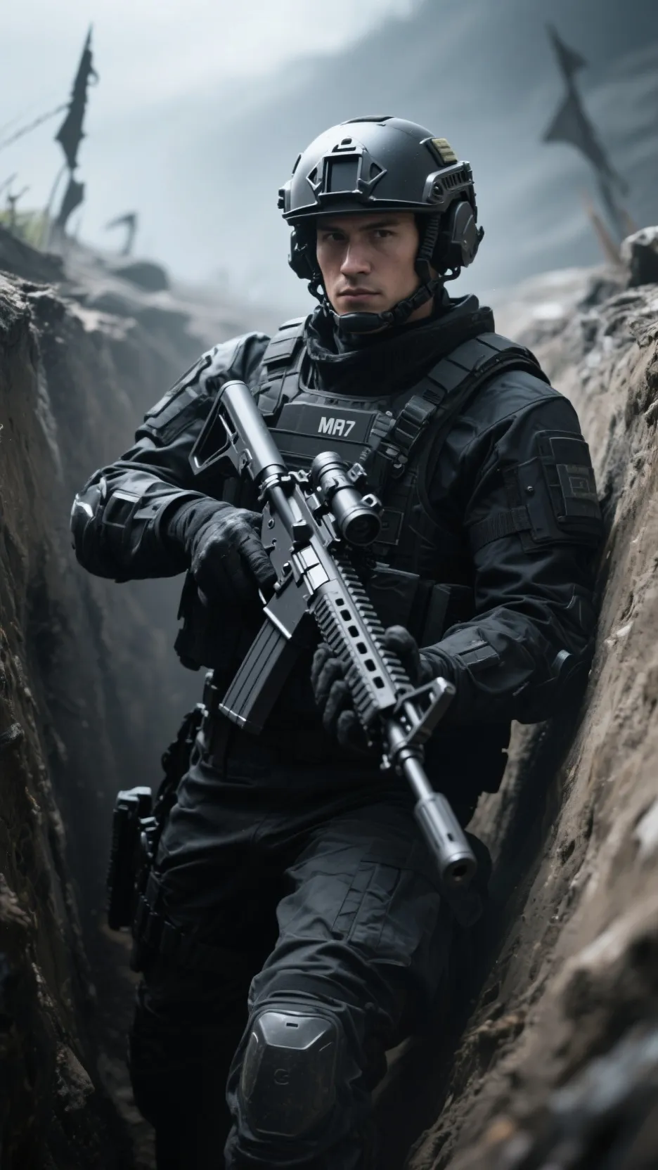 ai character: Alpha knight  background