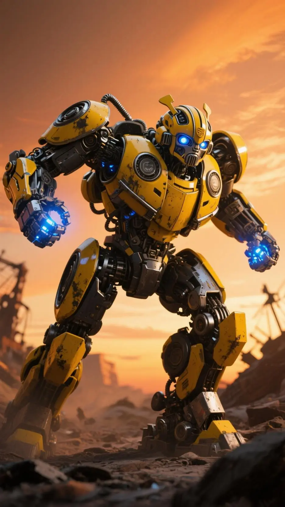 ai character: bumblebee  background