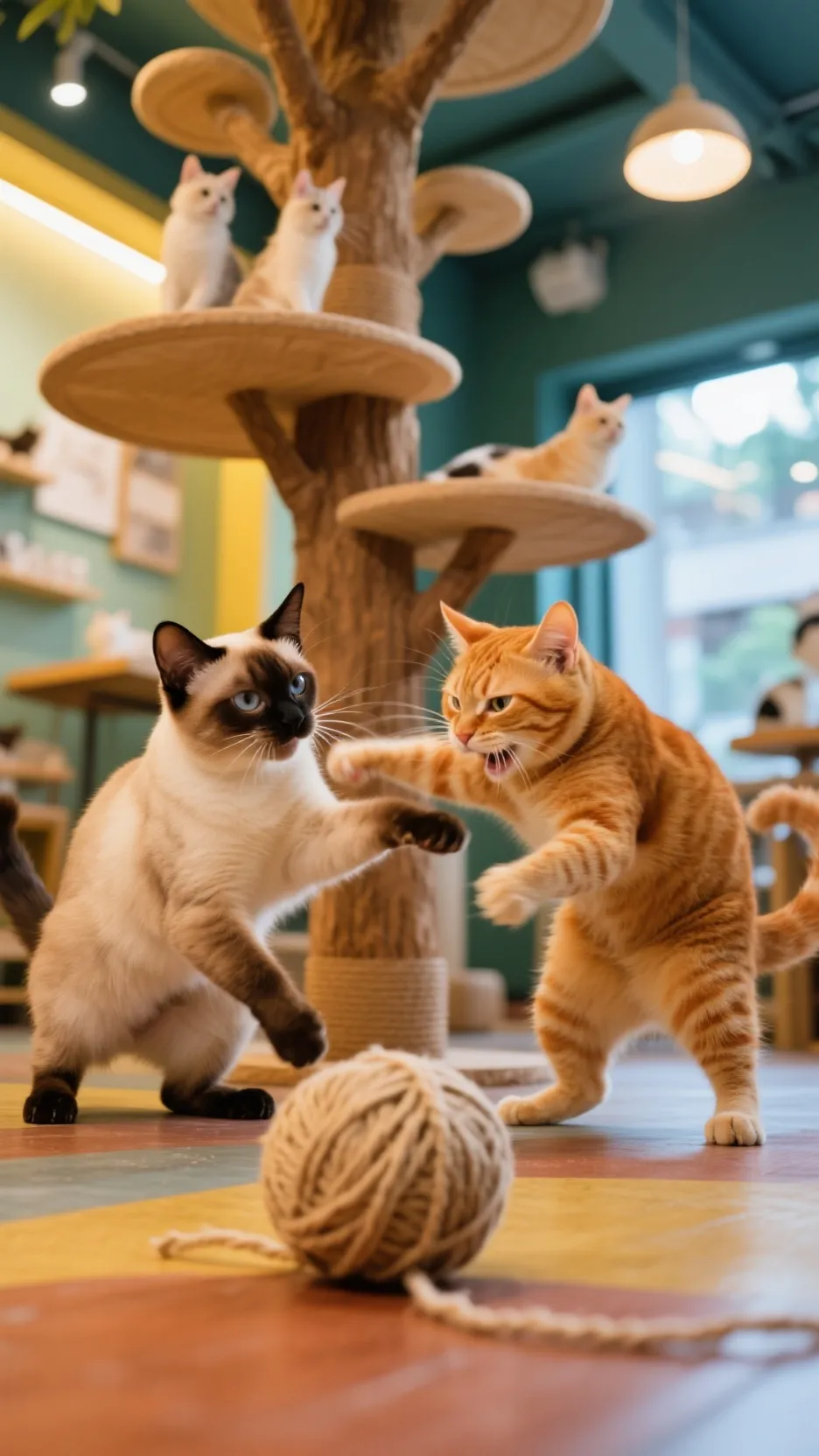 ai character: 🐟 Catlike Drama 🐾 background