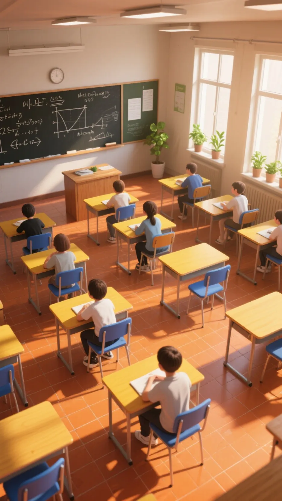 ai character: classroom background