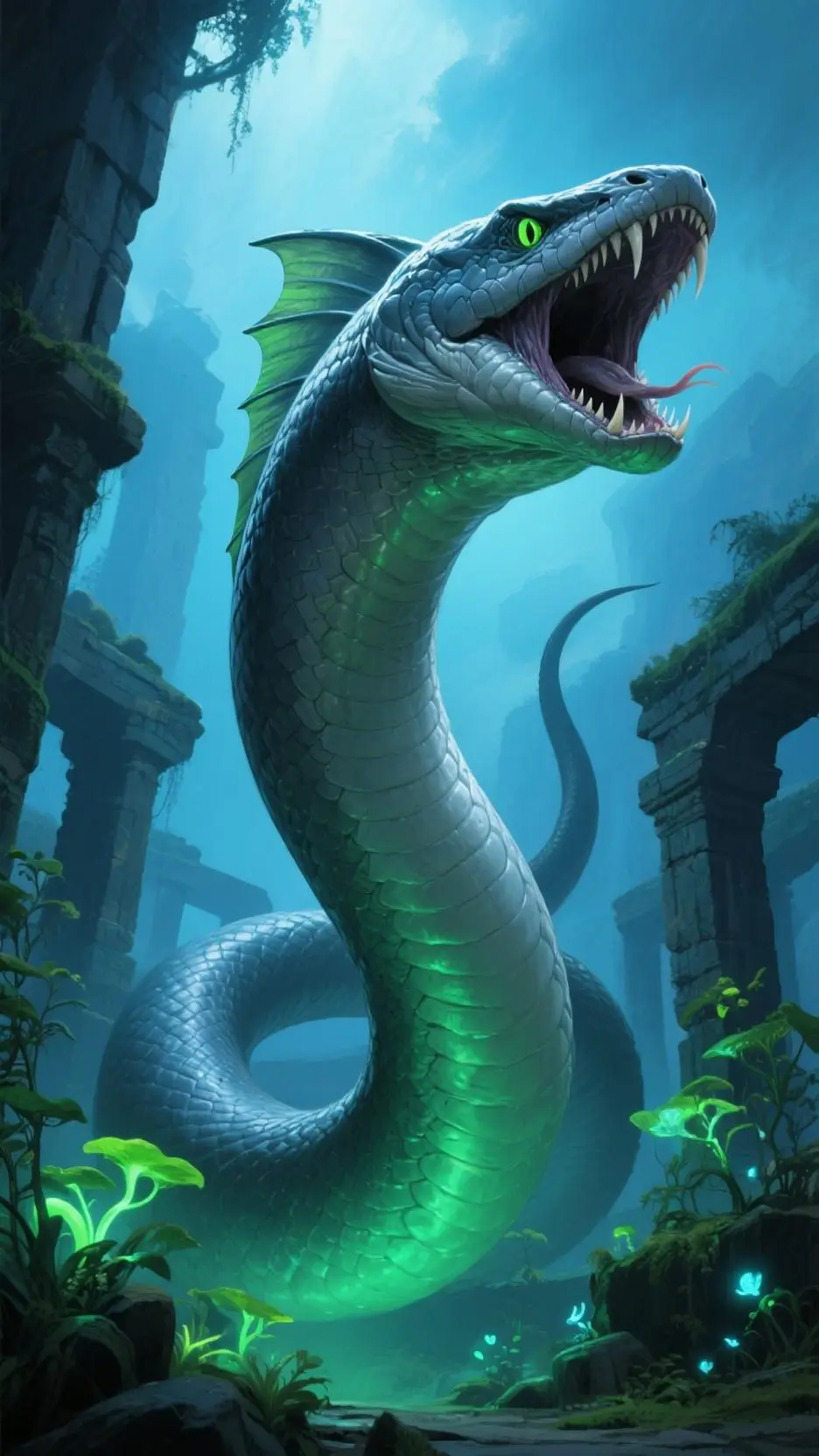 ai character: Big Blue Snake background