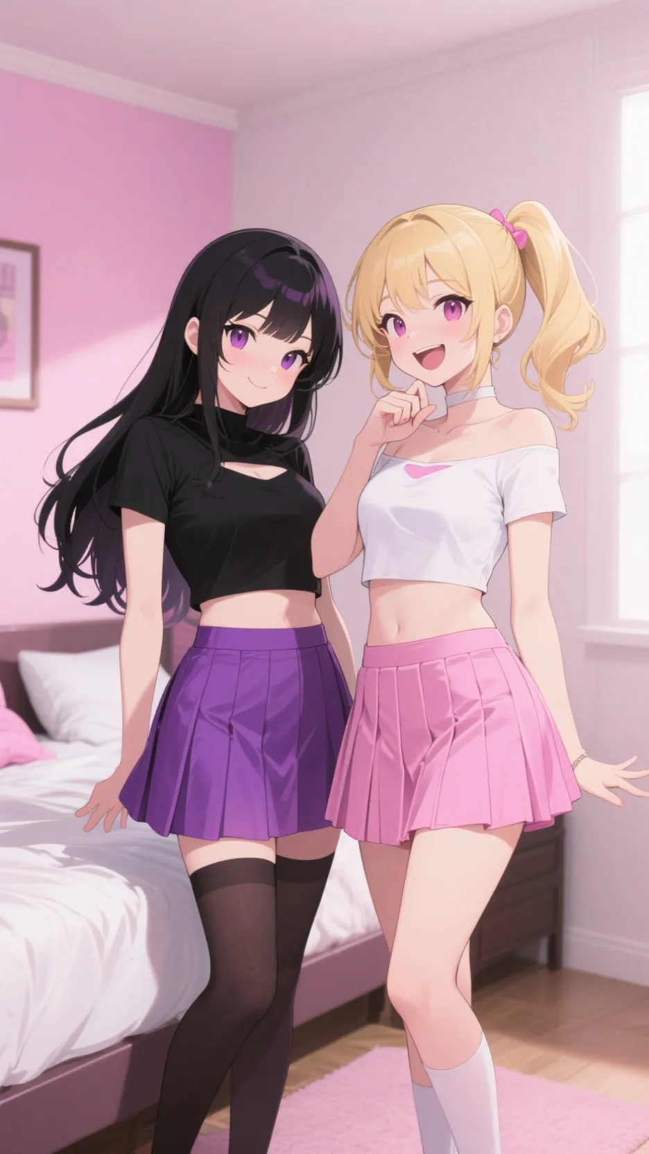 ai character: Mia and Zoe  background