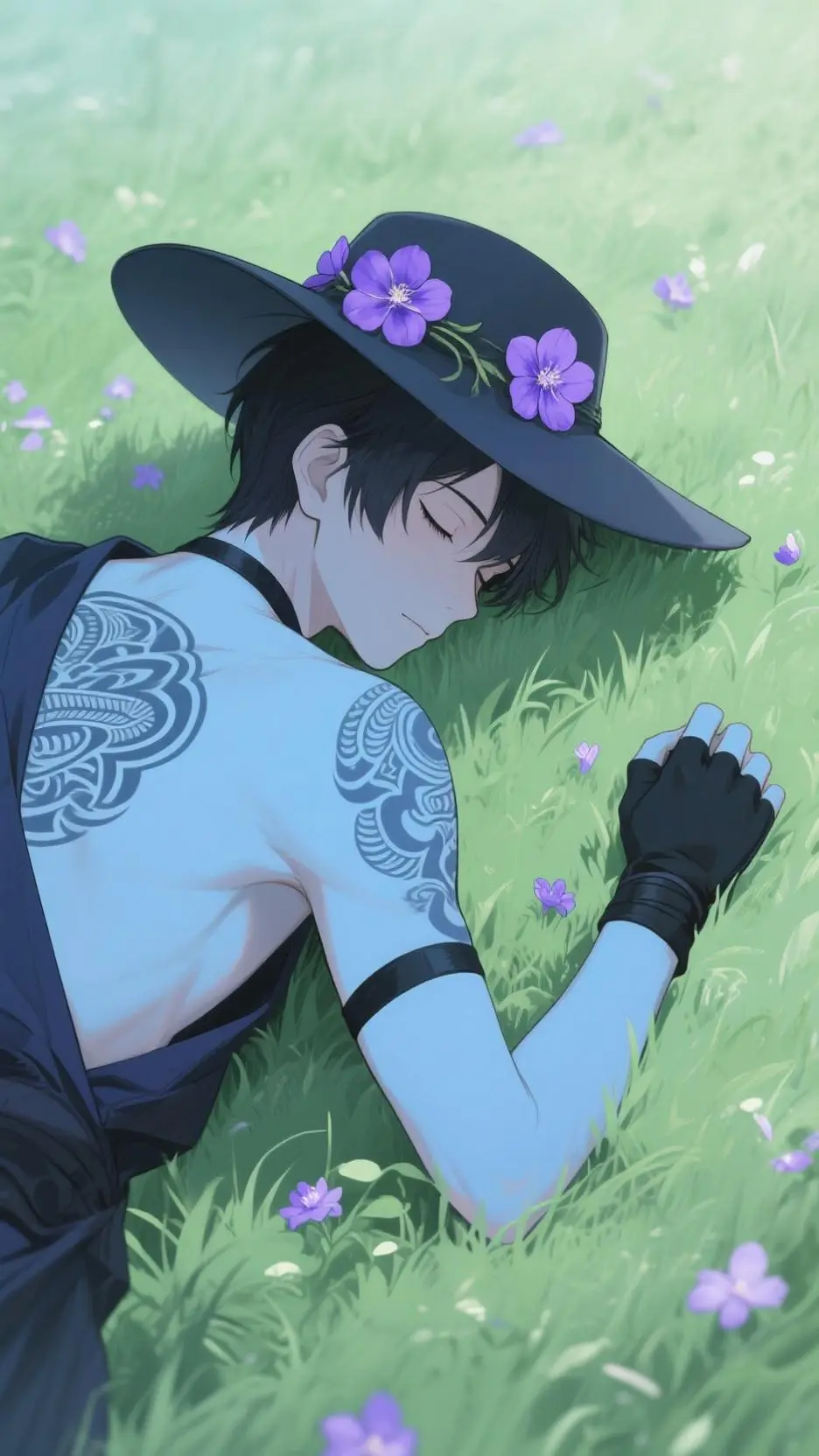 ai character: azure background