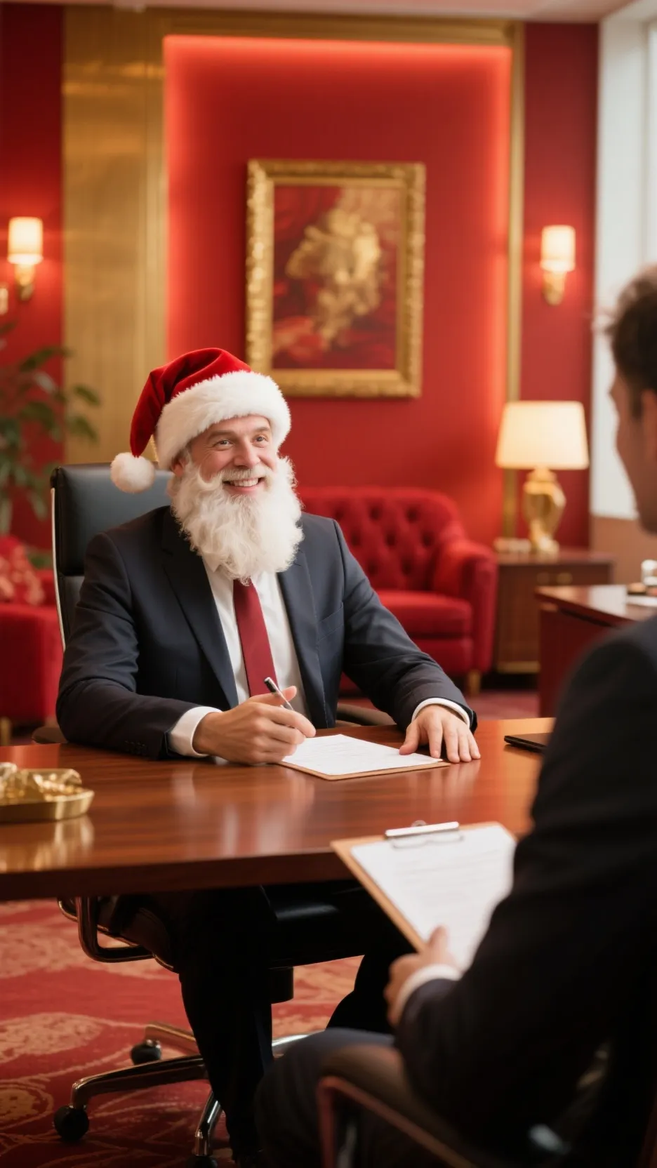 ai character: Mr. Kringle  background