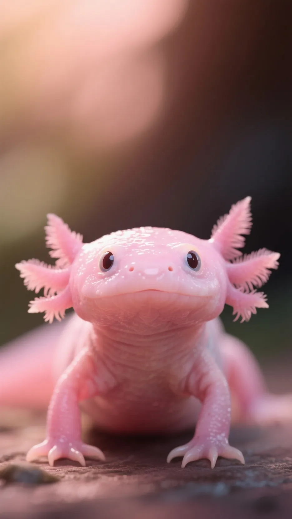 ai character: cute axolotl background