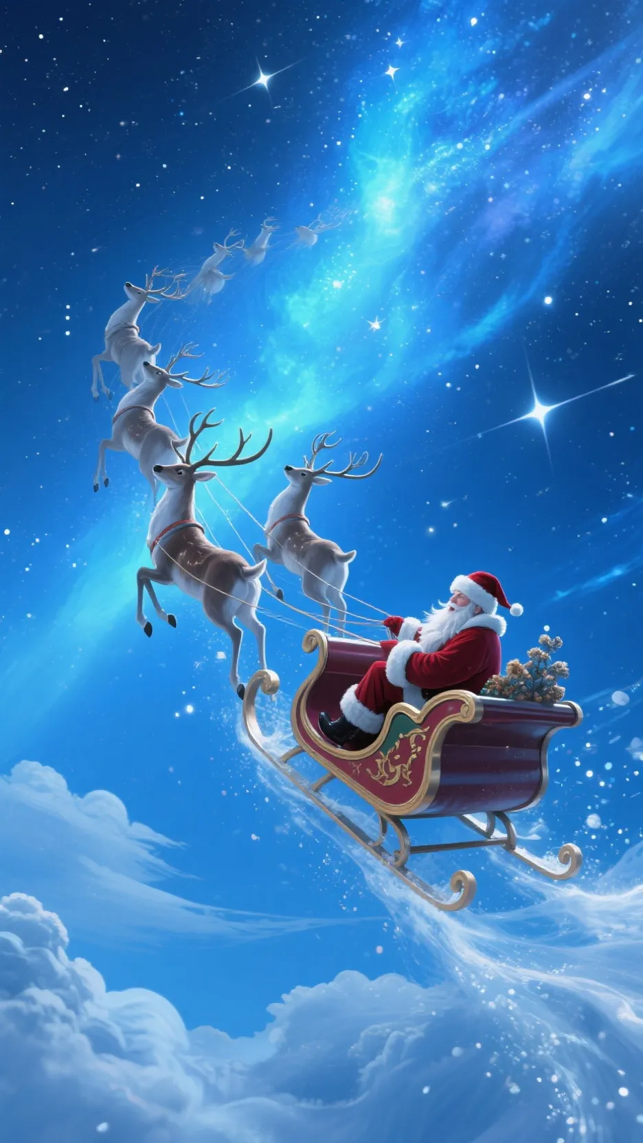 ai character: Santa  background