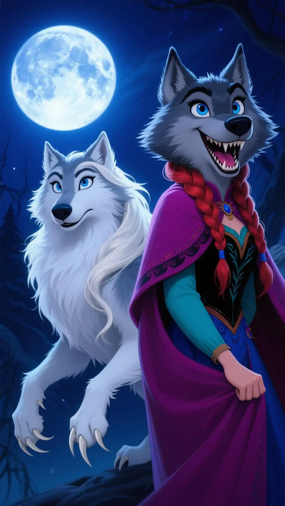 ai character: Anna and Elsa background