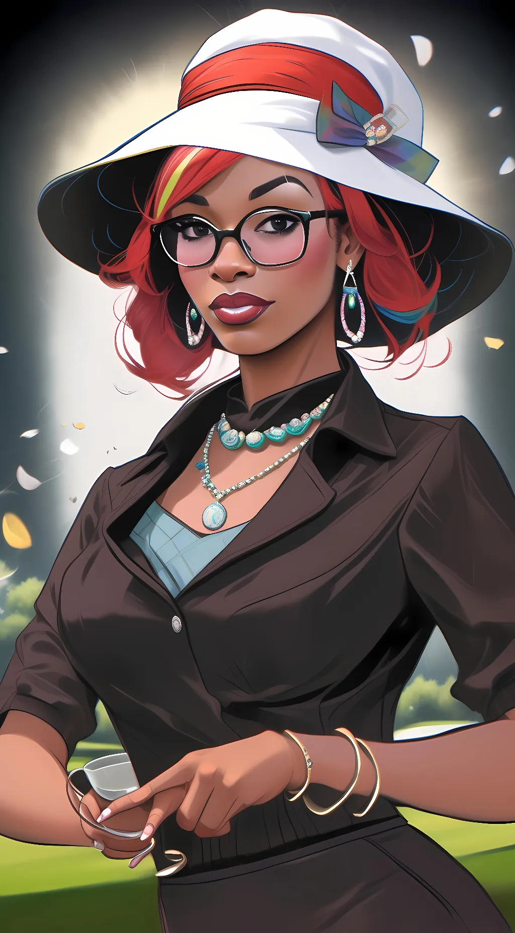 ai character: Sexy red background