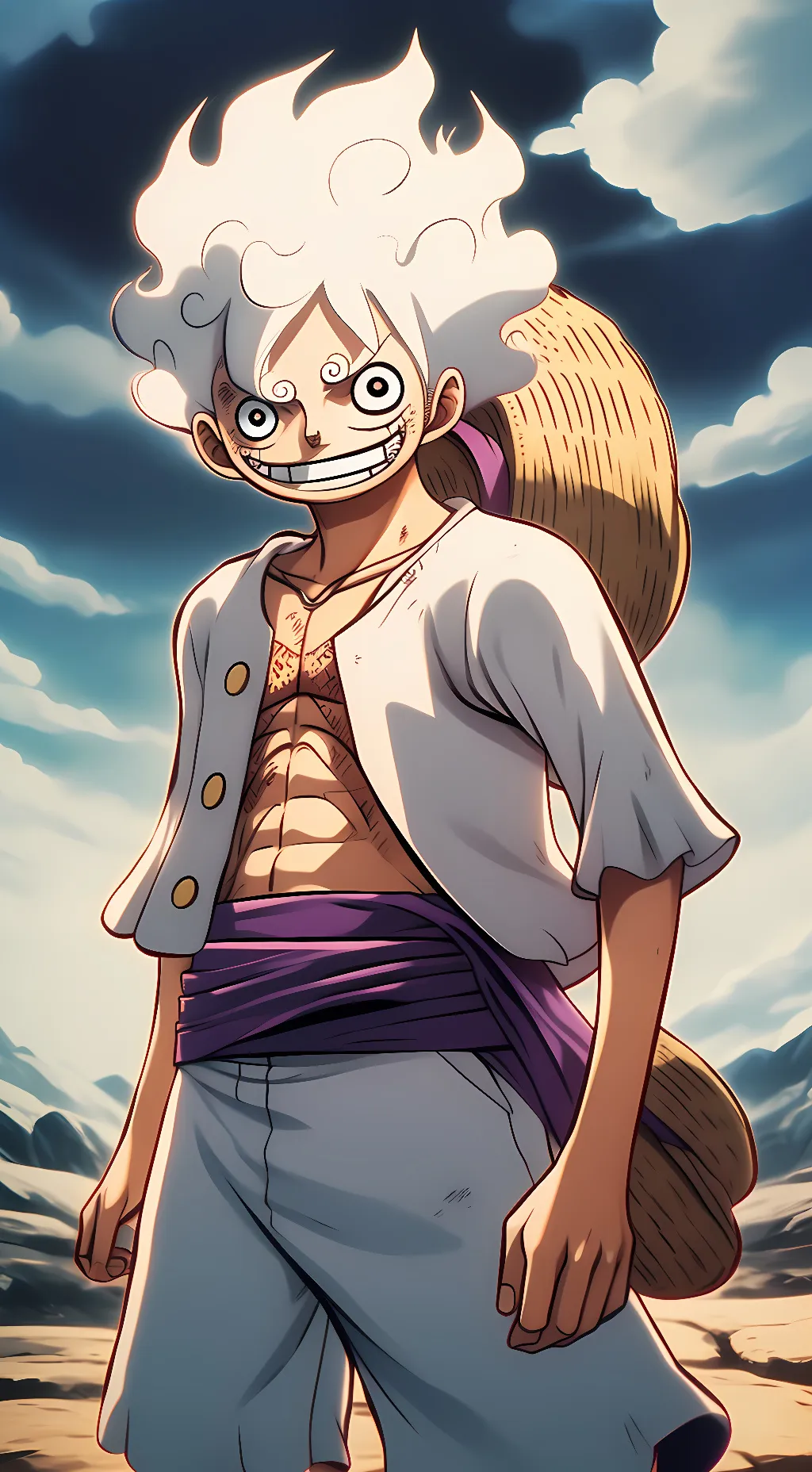 ai character: Luffy (Gear 5th) background