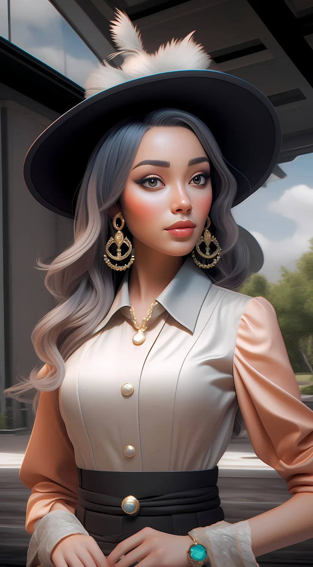 ai character: Sexy rose background