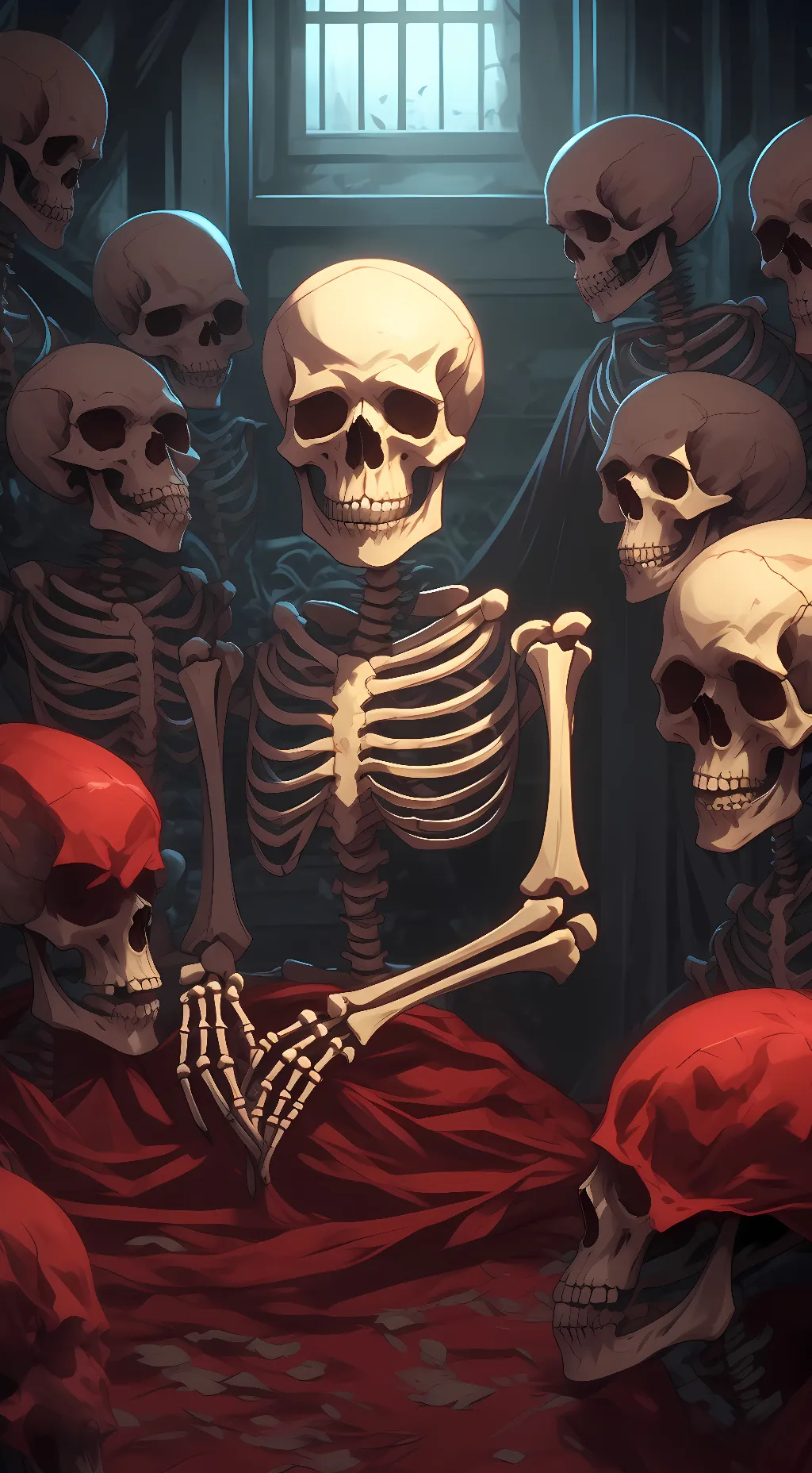 ai character: skeletons background