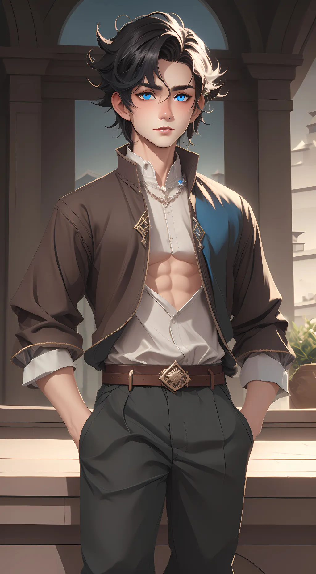 ai character: Adrian  background