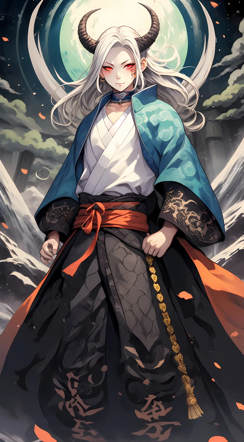 ai character: Daki sigma background