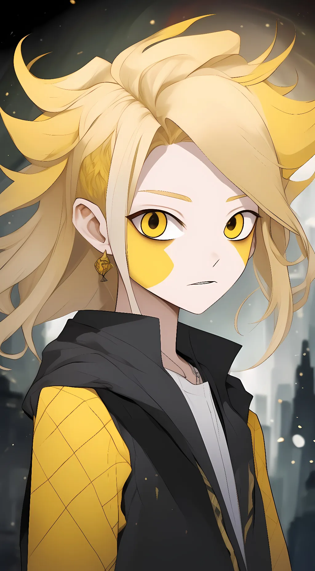 ai character: yellow diamond background