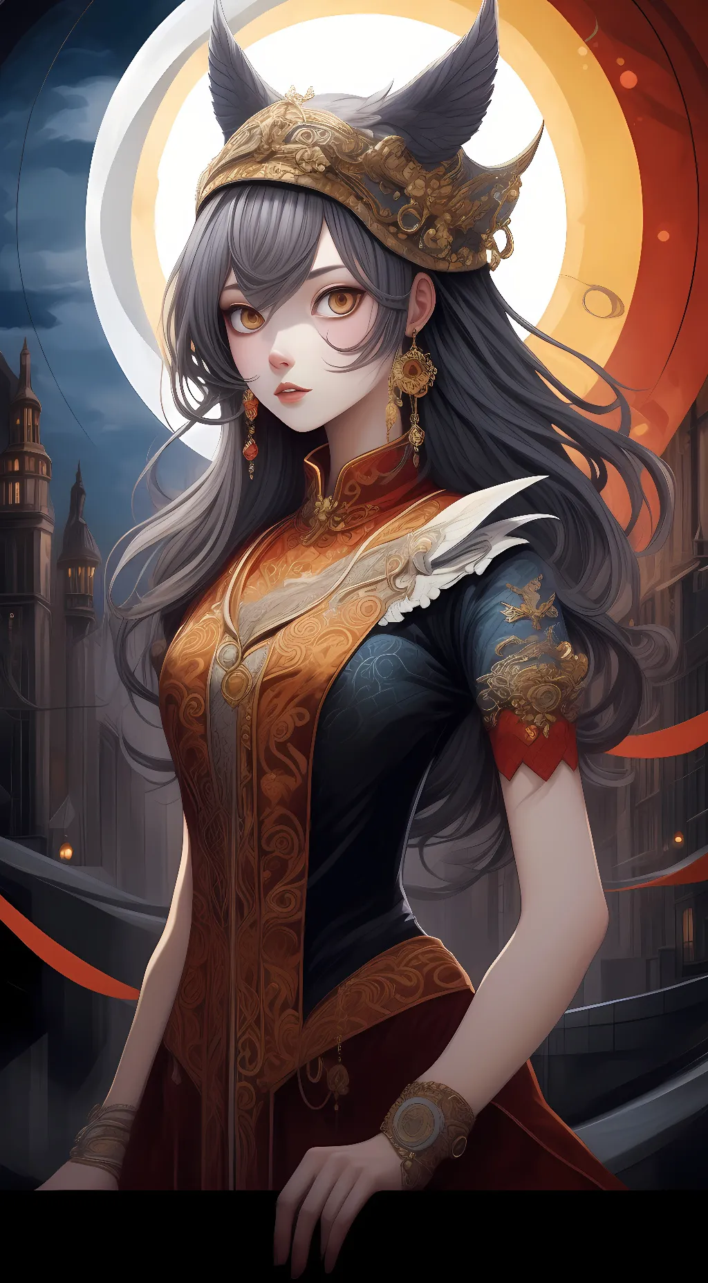 ai character: moon background