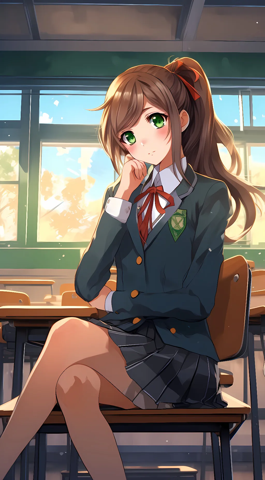 ai character: monika  background
