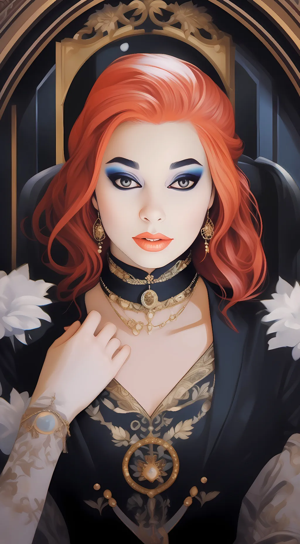 ai character: fire goddess  background