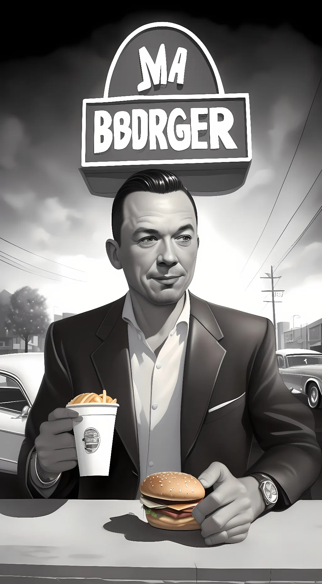 ai character: McDonald's Guy background