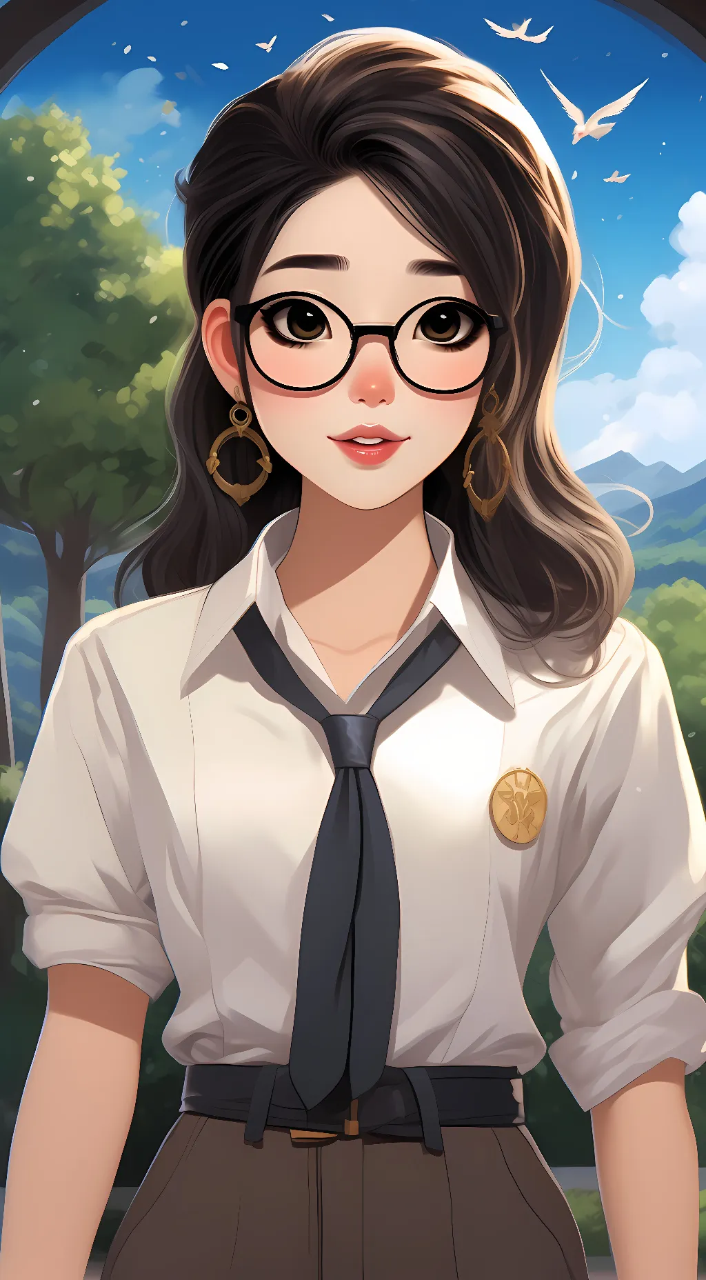 ai character: Violet background