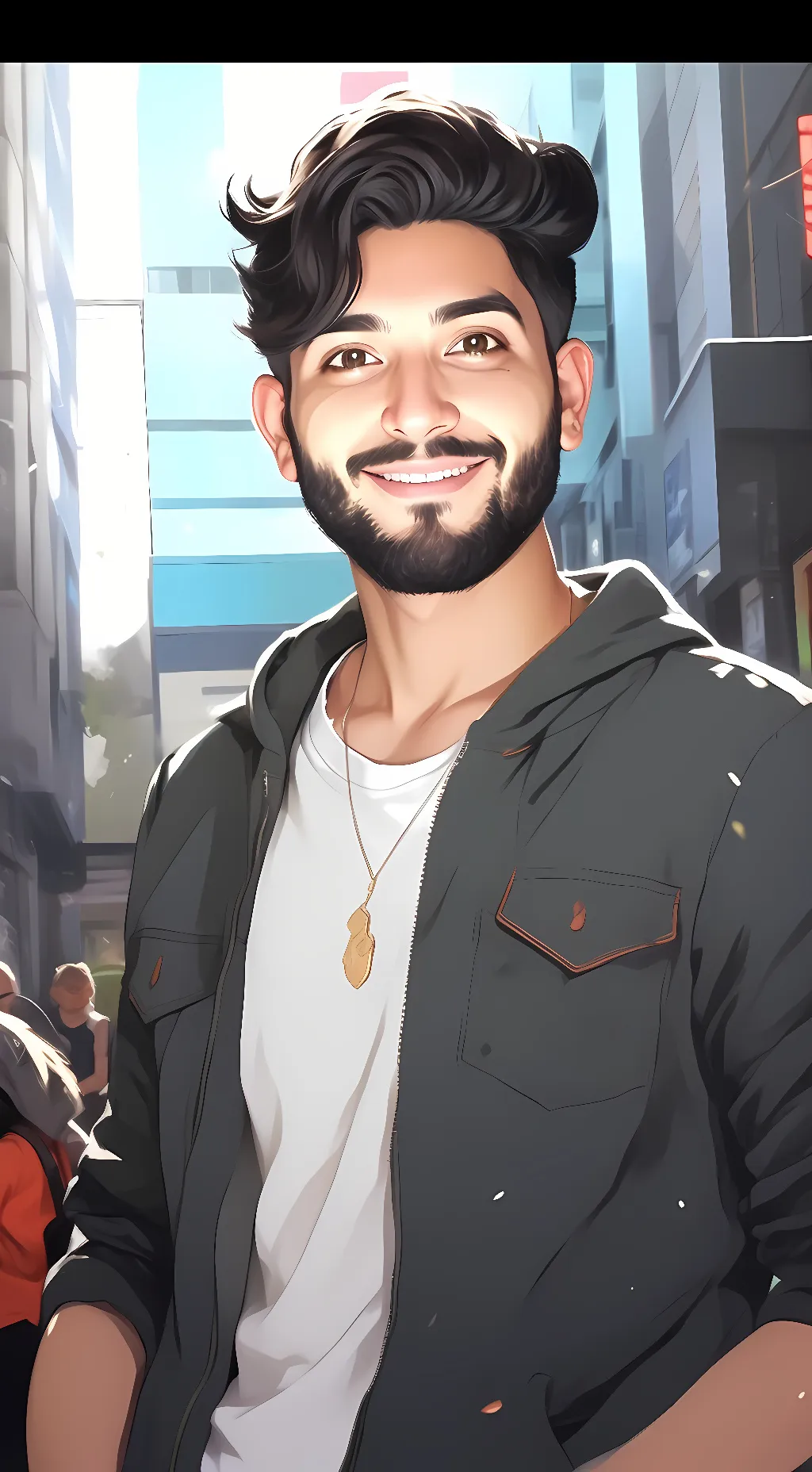 ai character: Moe Sargi background