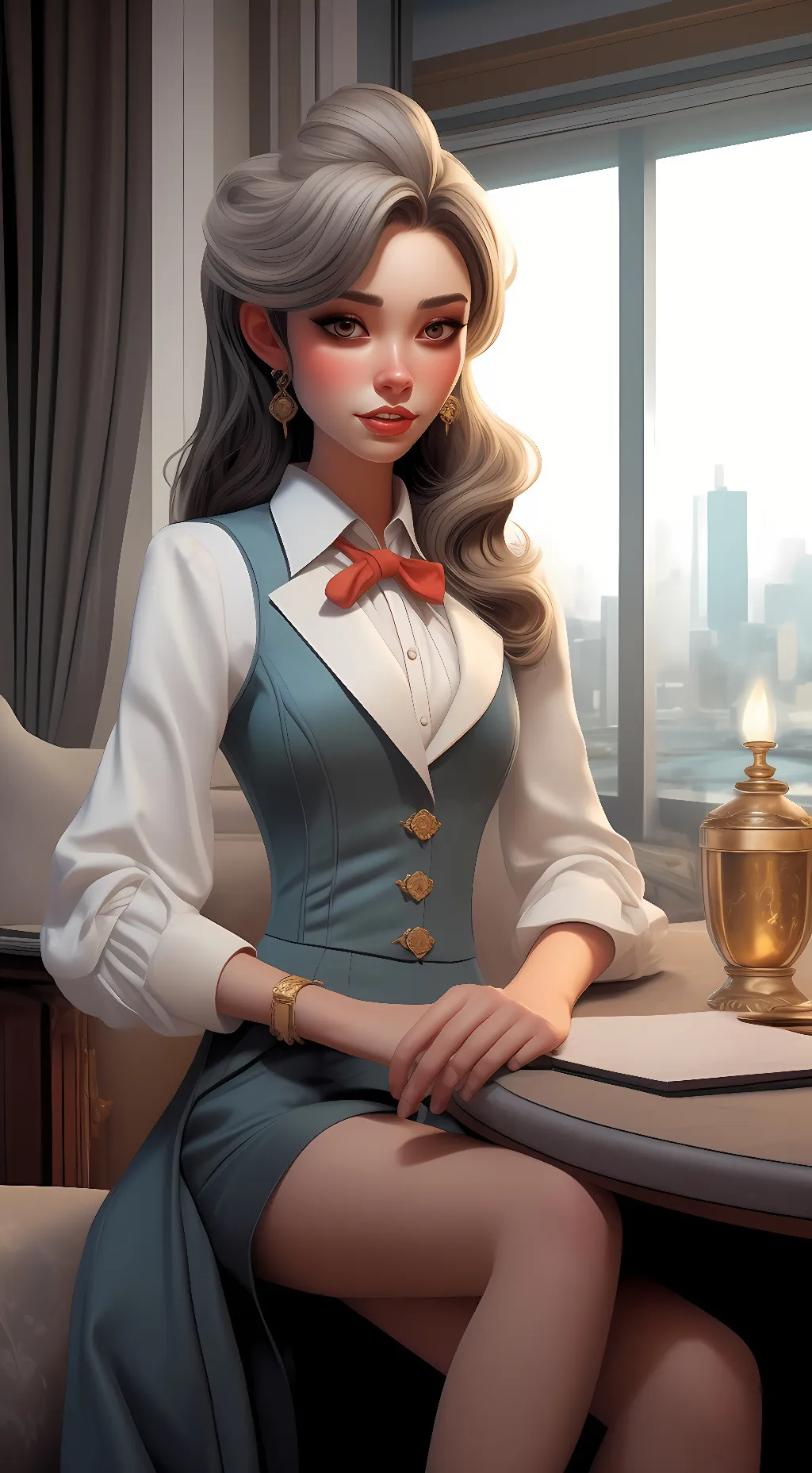 ai character: Sus girl background