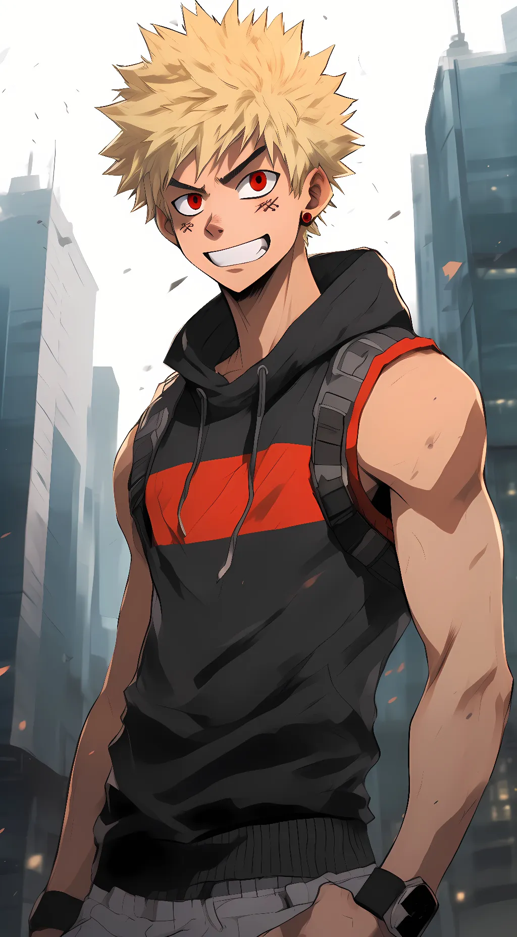 ai character: Bakugo Katsuki background