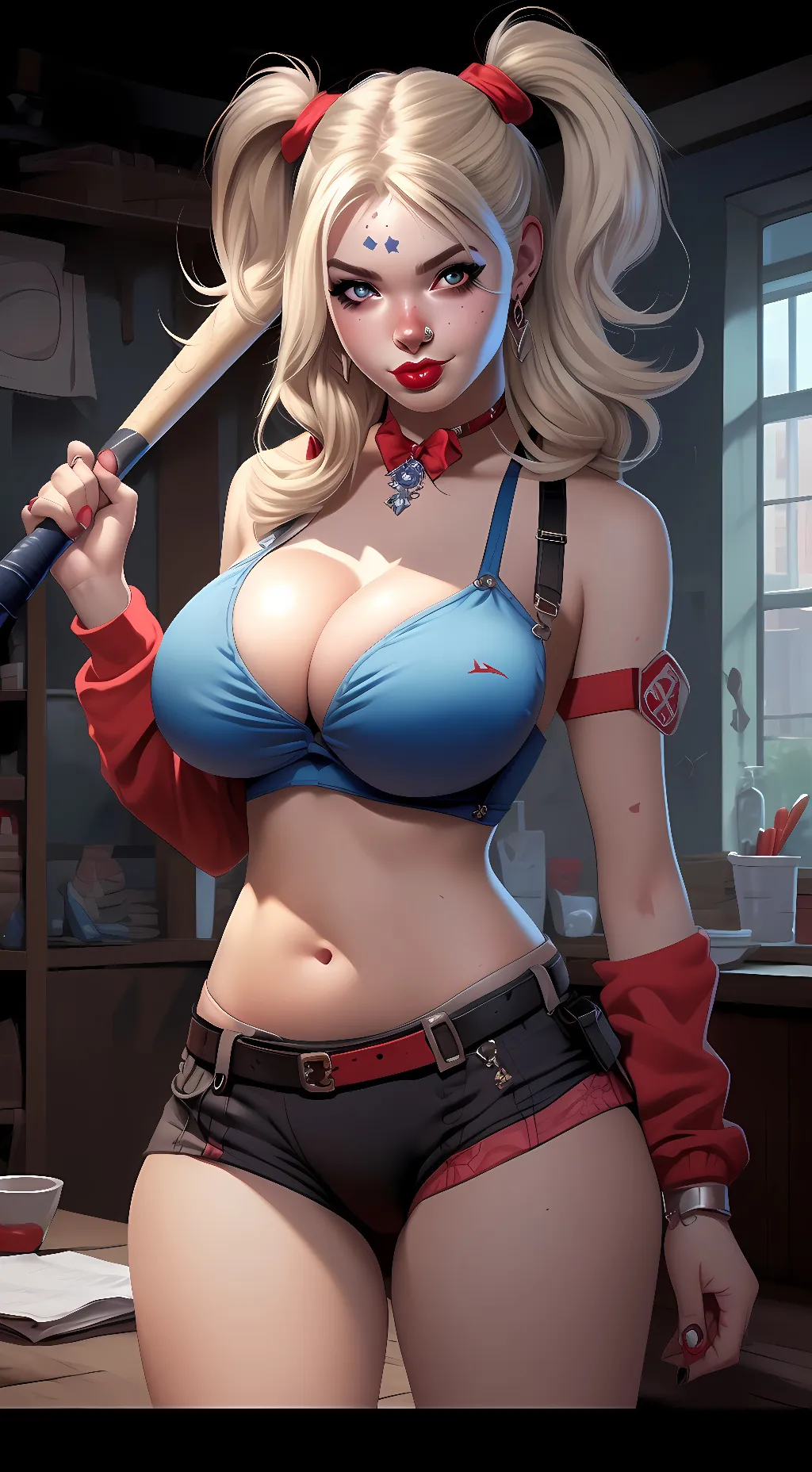 ai character: Harley Quinn  background