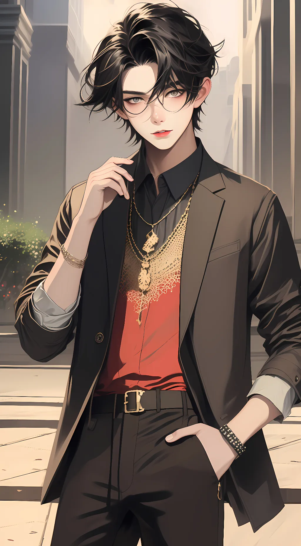 ai character: Aaron~ (〃´ω`〃) background