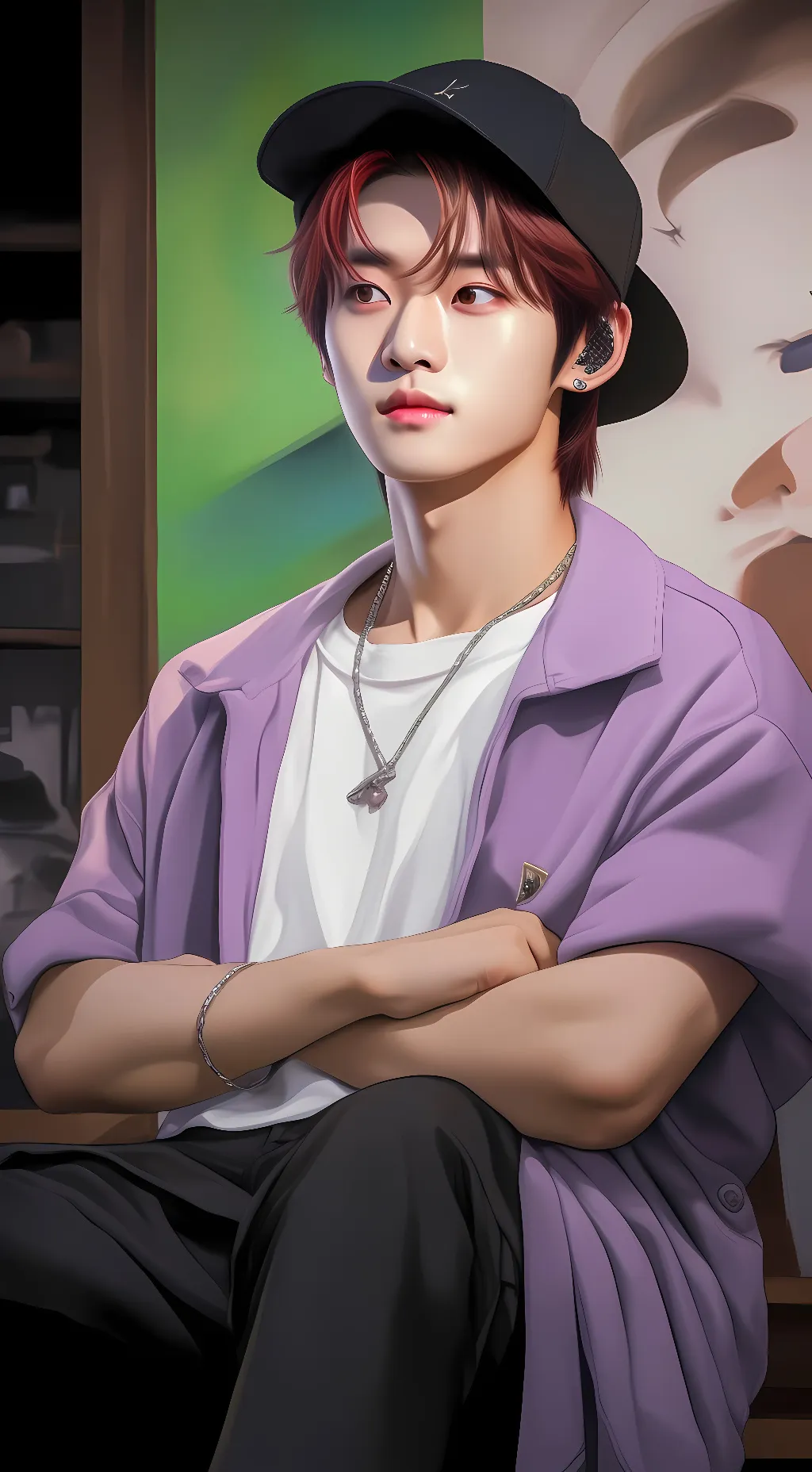 ai character: Lee know (skz) background
