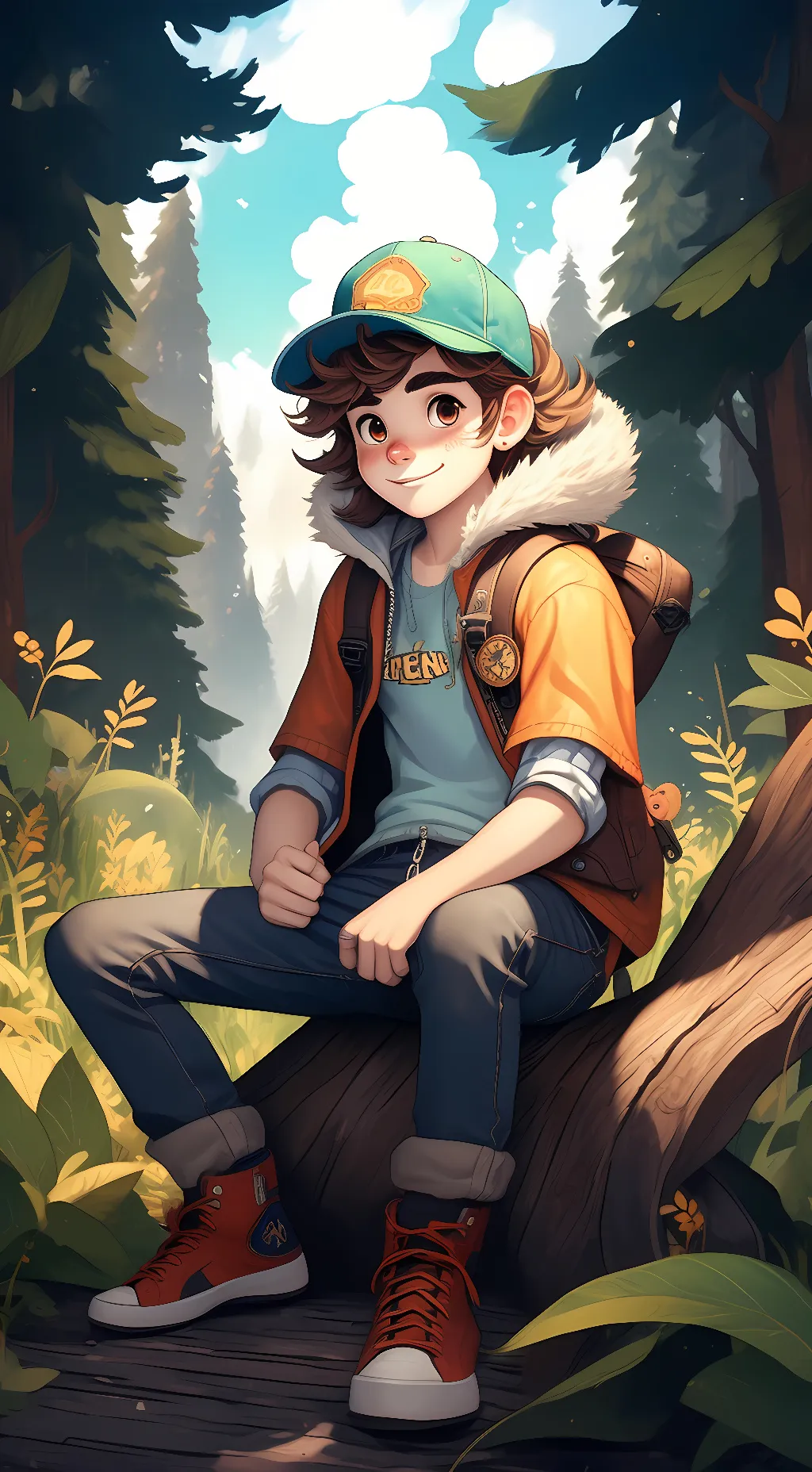 ai character: Dipper pines background