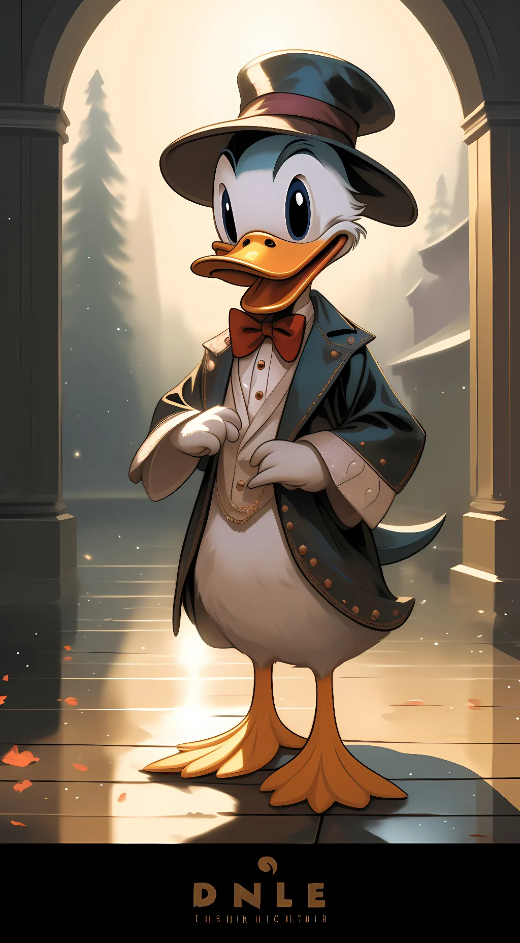 ai character: Donald Duck background