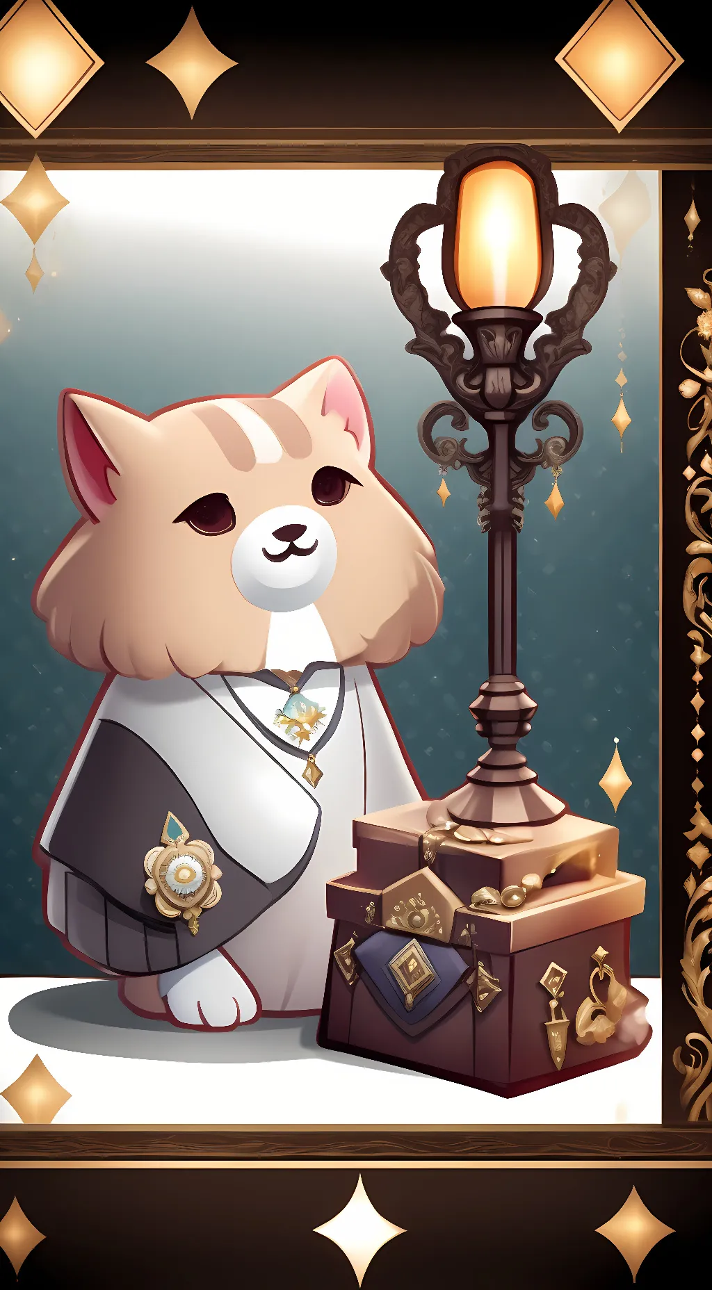 ai character: ginger cat background