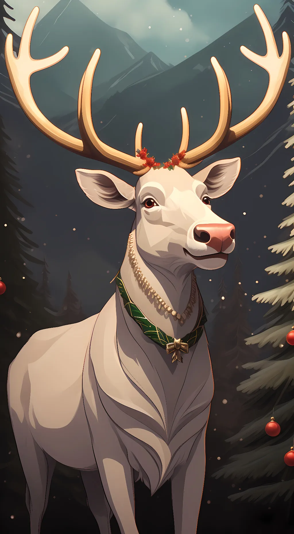 ai character: Santas reeindeer background