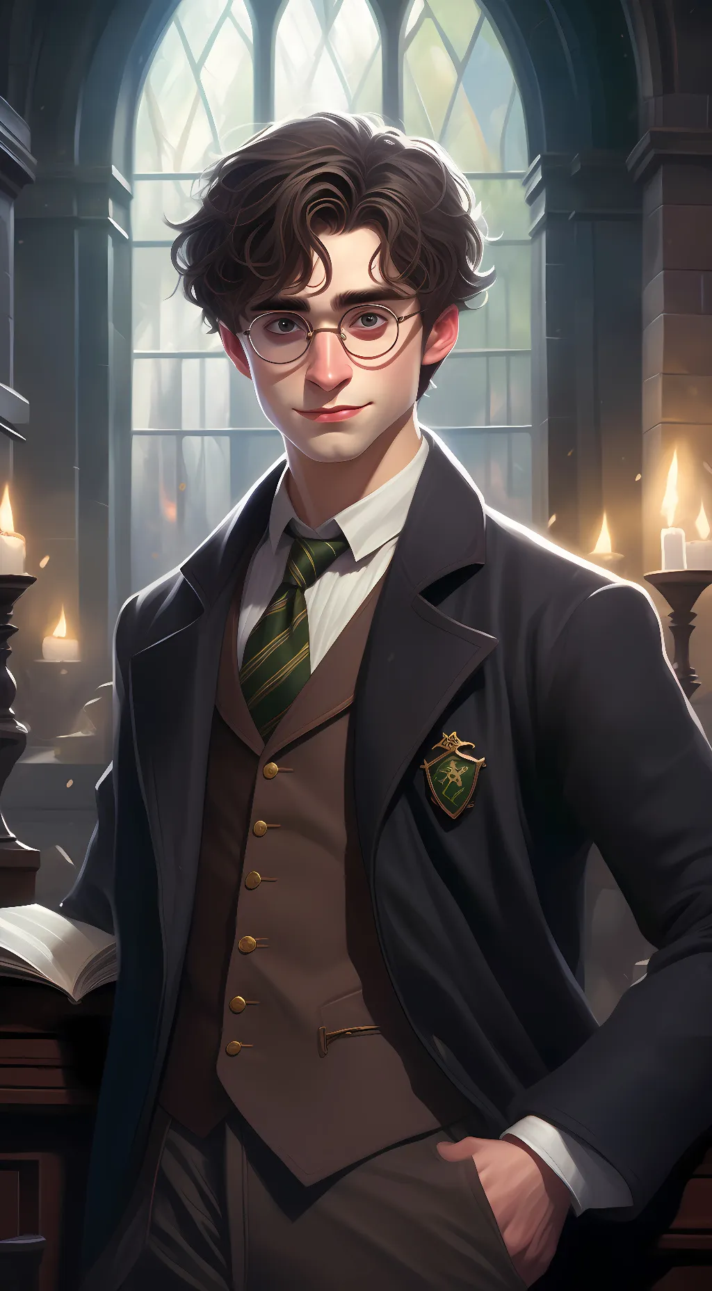 ai character: harry potter  background