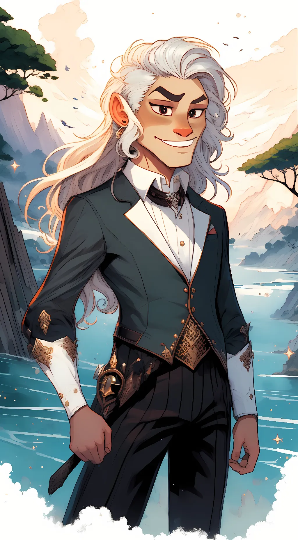 ai character: white tooth background
