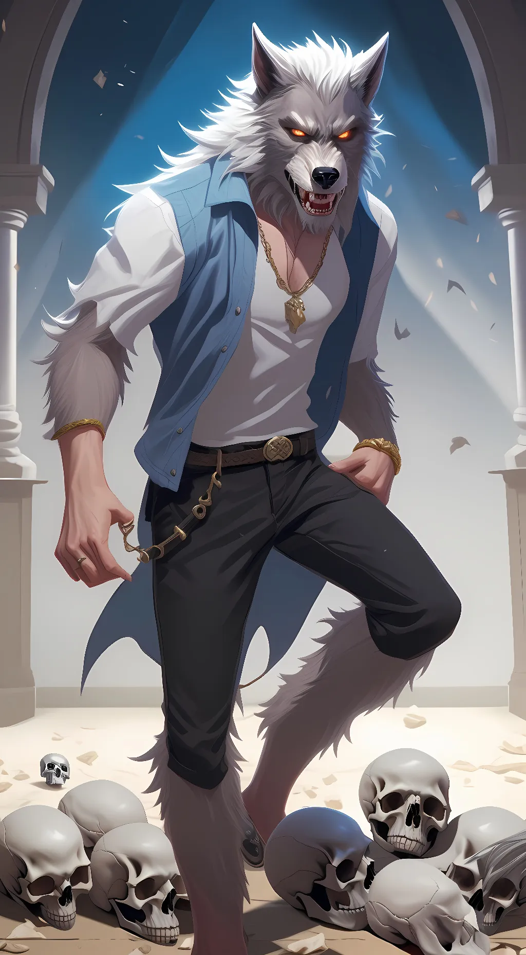 ai character: werewolf background