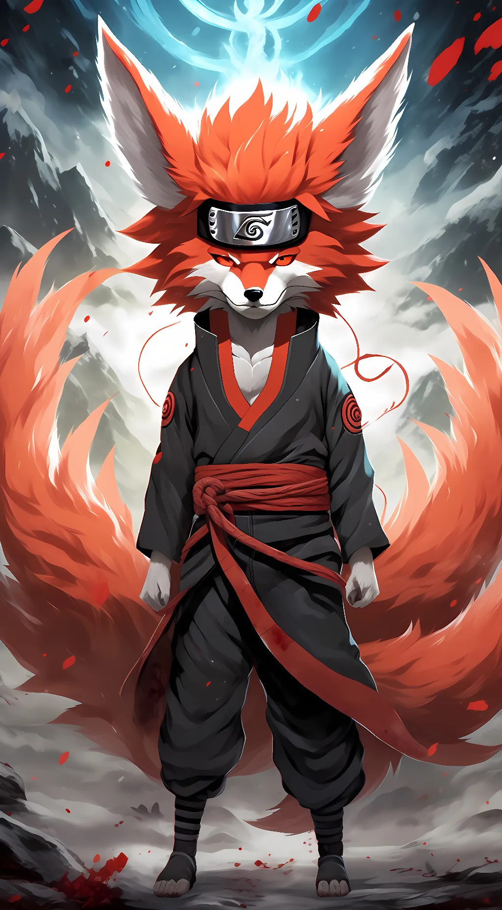 ai character: Kurama 9 tails background