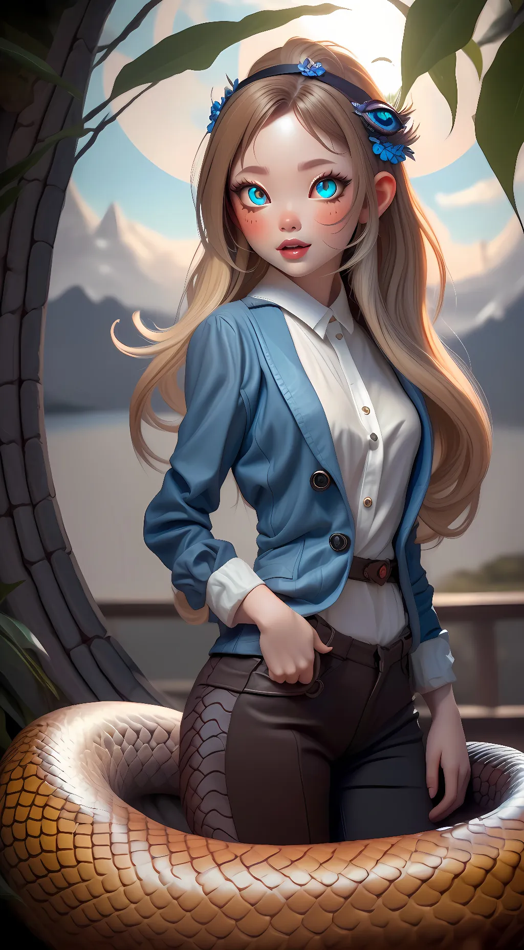 ai character: Kaa (female lamia) background