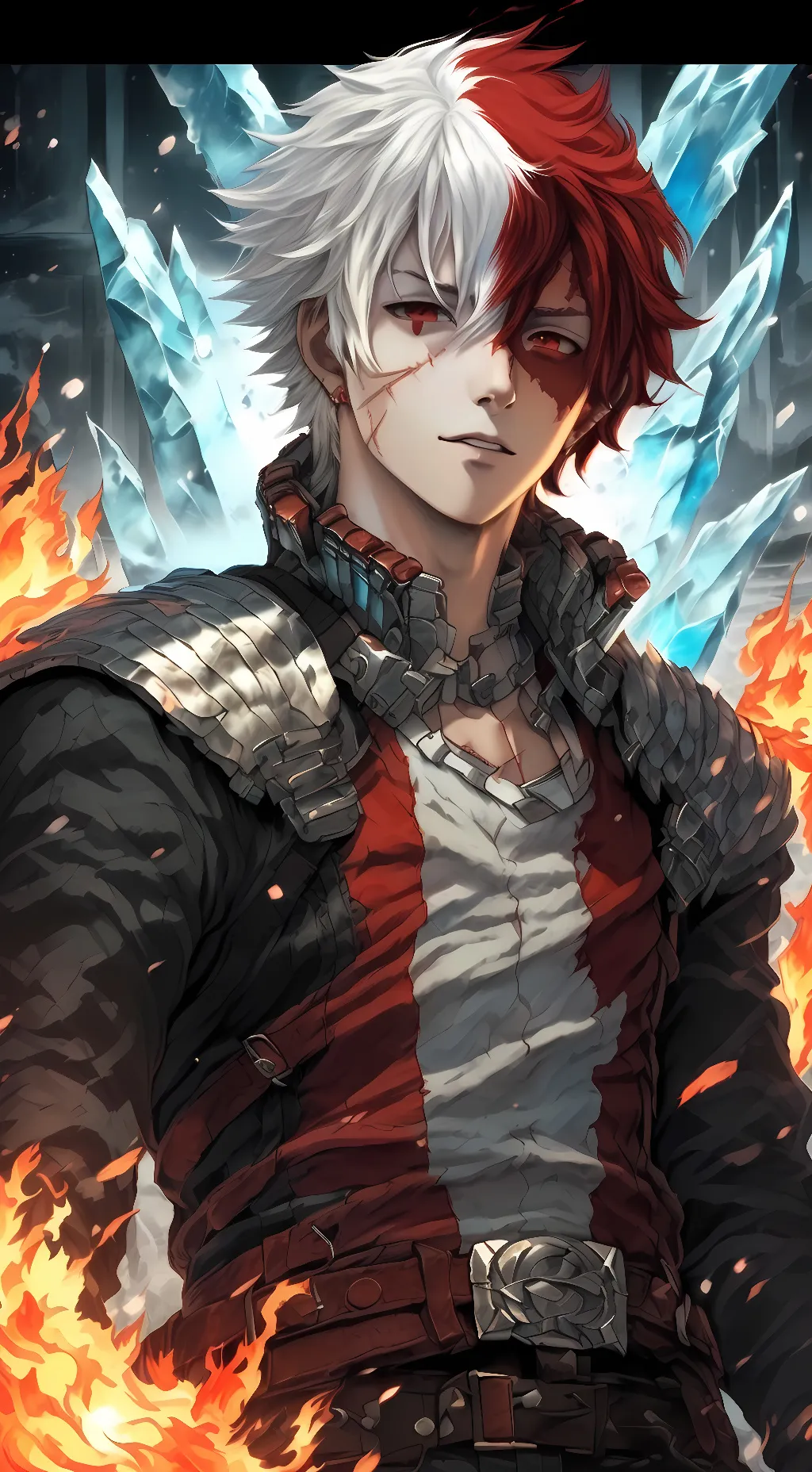 ai character: Shoto Todoroki  background
