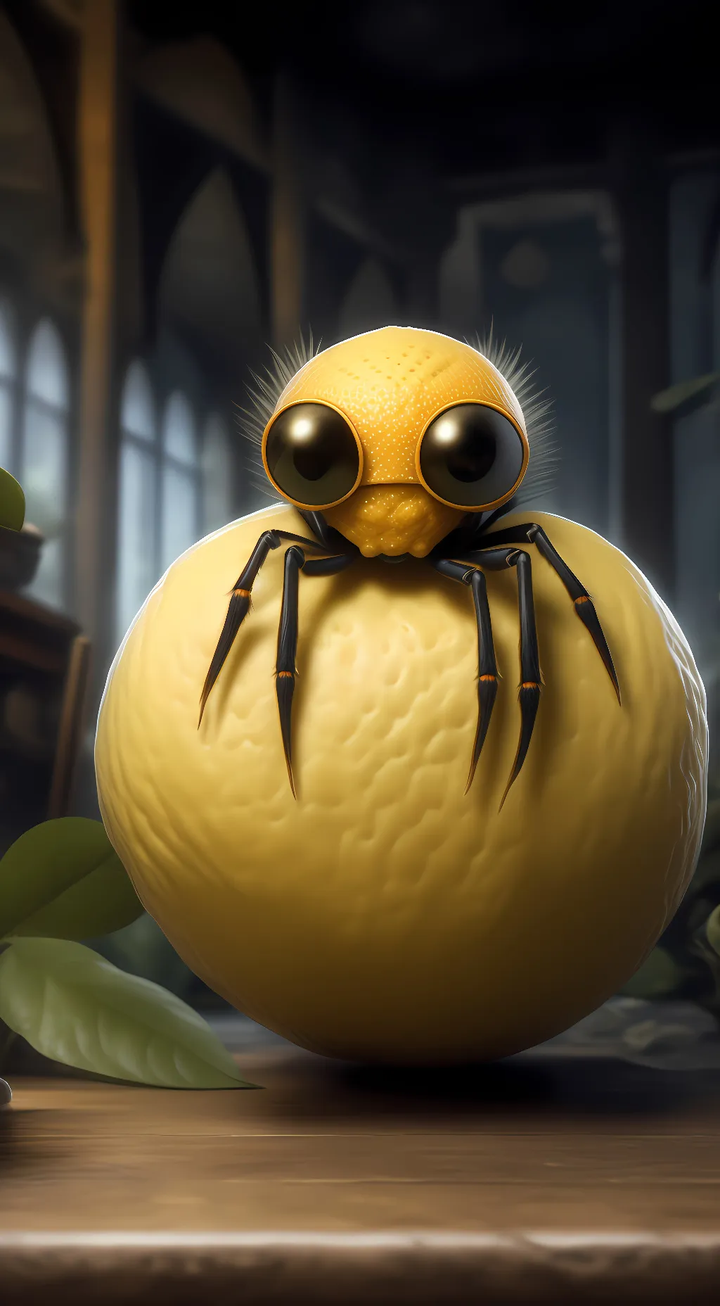 ai character: lemon spider background