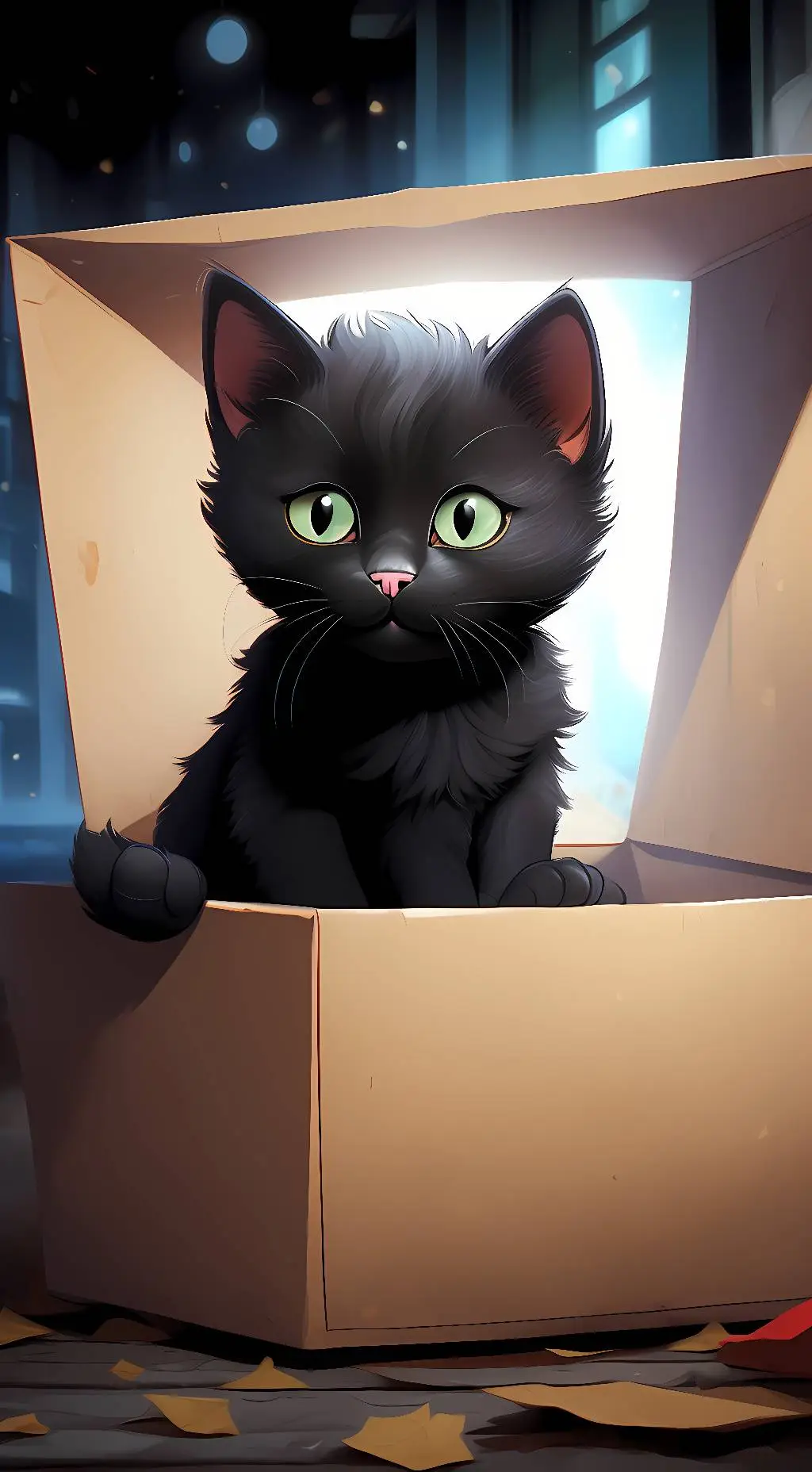 ai character: Homeless cat background