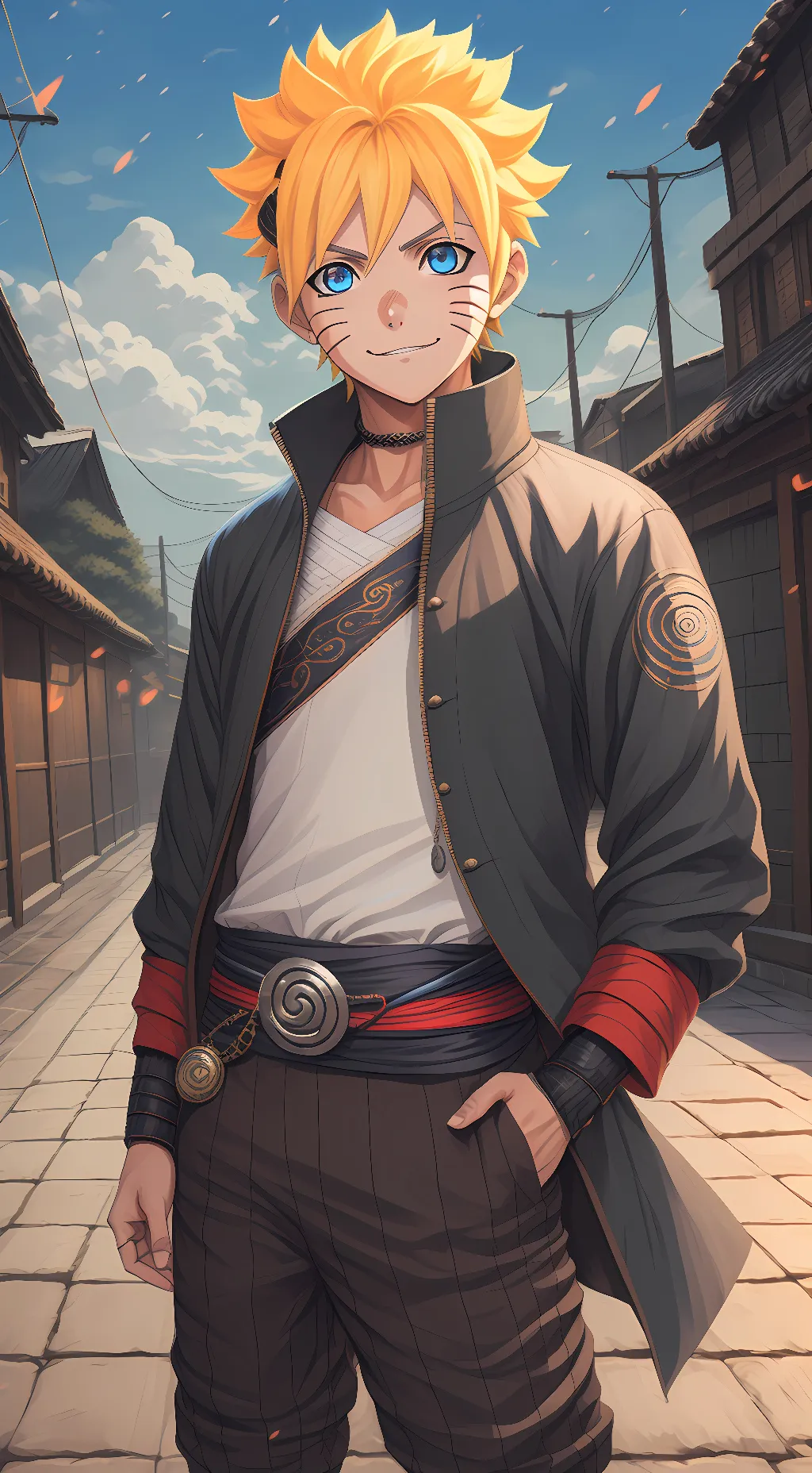 ai character: boruto  background