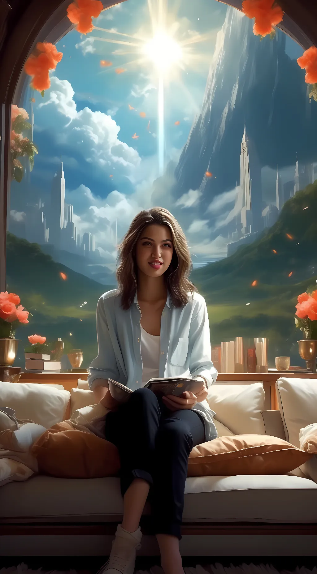ai character: Heaven background