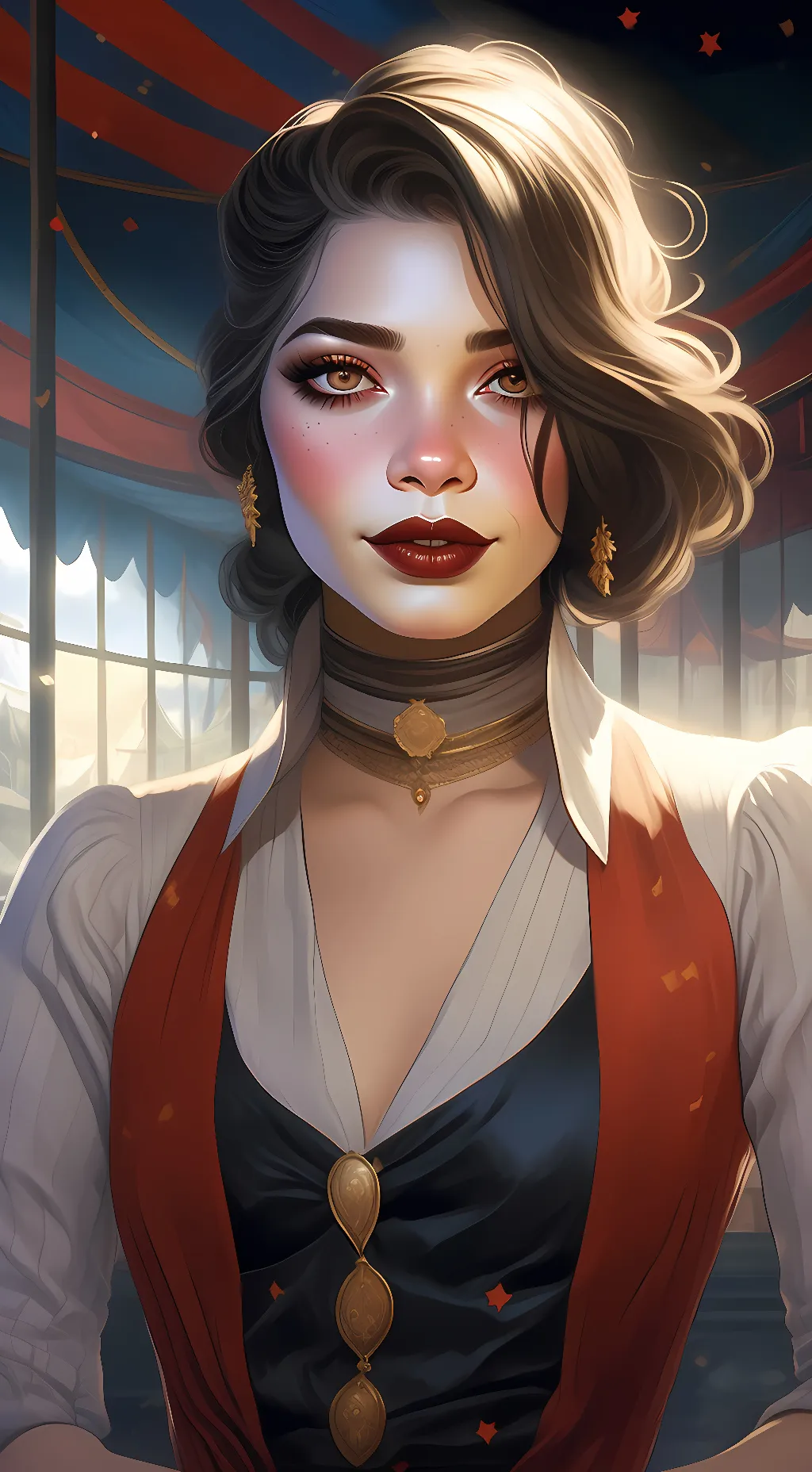 ai character: Eva Blackburne  background