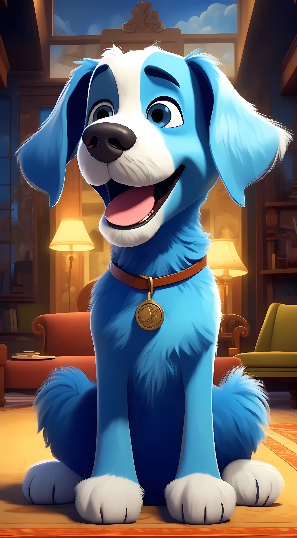 ai character: Bluey background