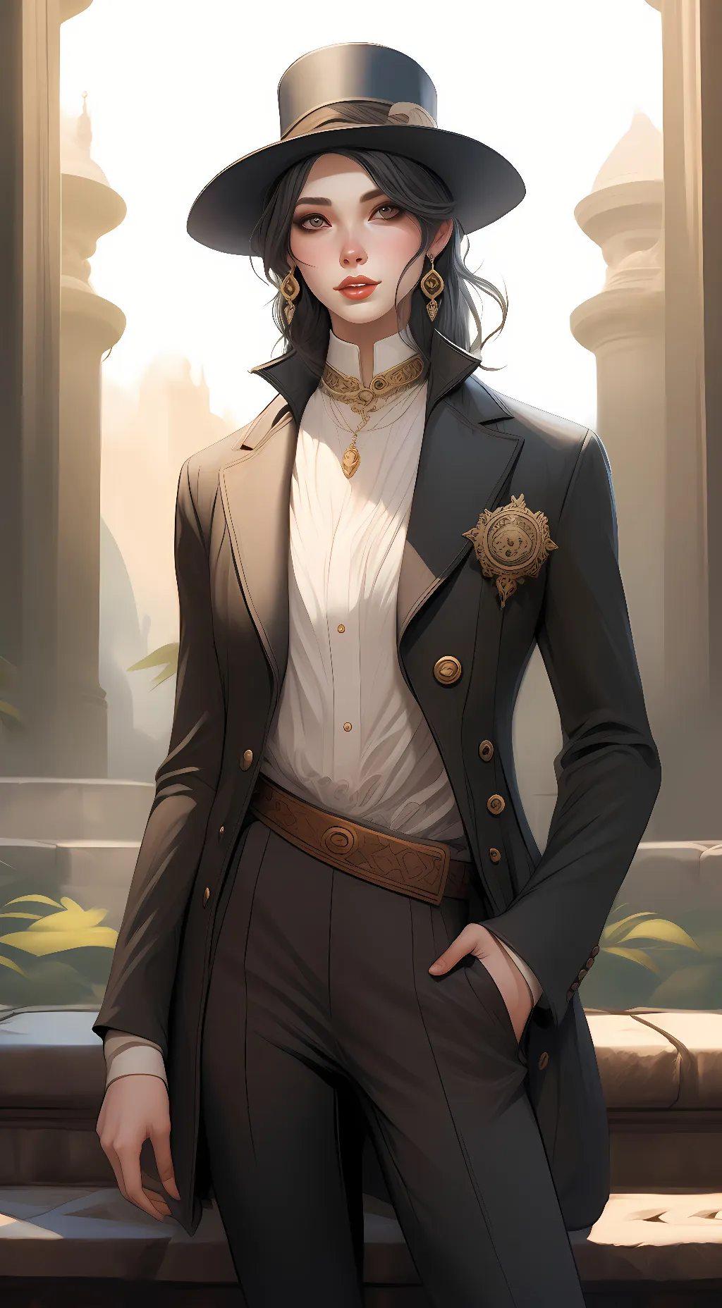 ai character: masc lesbian  background