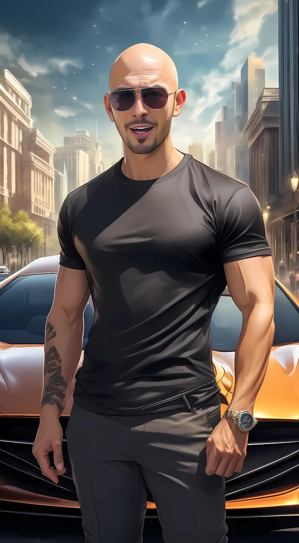 ai character: Andrew tate top G background
