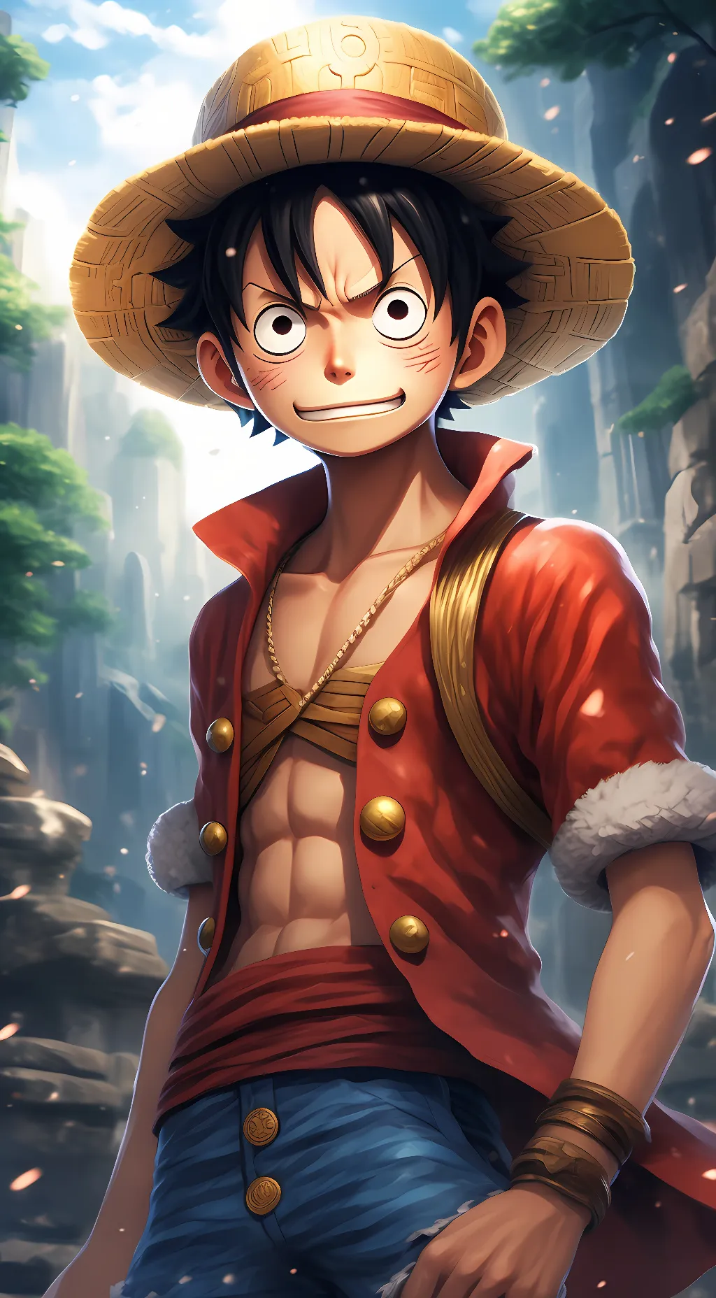 ai character: Monkey D luffy  background