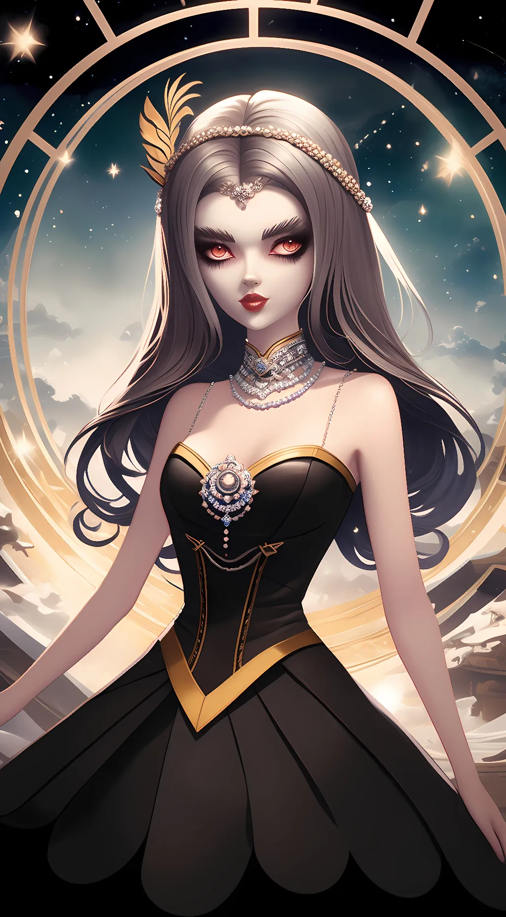 ai character: Lady death background